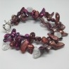 Two strand pink-grey braclet with crystals