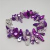 Two strand pink-grey braclet with crystals