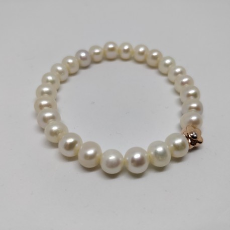 Pärlitest käevõru kuldse lillega