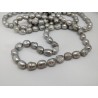 Grey pearls long necklace