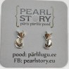 Origami fox or cat silver stud earrings
