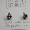 Zircon ball screw silver stud earrings