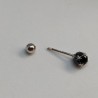 Zircon ball screw silver stud earrings
