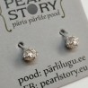 Zircon ball screw silver stud earrings