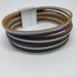 Leather ribbon bracelet,...