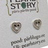 Heart silver stud earrings