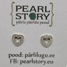 Heart silver stud earrings