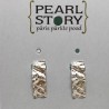 Corrugated silver stud earrings