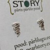 Drawing silver stud earrings