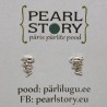 Drawing silver stud earrings