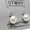 Pearlstud with zircon pyramid