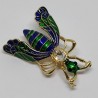 Beetle blue-green brooch