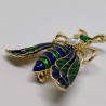 Beetle blue-green brooch