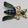 Beetle blue-green brooch