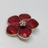 Red flower brooch