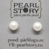 Swarovski round pearl matte earrings