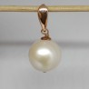 Pendant, near round white pearl