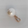 Pendant, near round white pearl