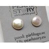Flat white pearl stud