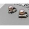 Big pearl heart earrings