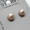Pearl stud silver earrings