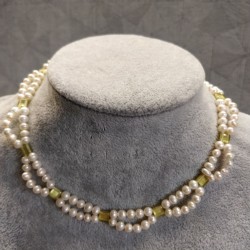 Two row pearl necklace