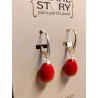 Red drop earrings