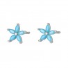 Silver flower earrings