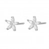 Silver flower earrings