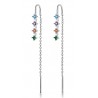 Chain earrings colourful